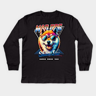 Mad Dog Shiba Inu Dog Kids Long Sleeve T-Shirt